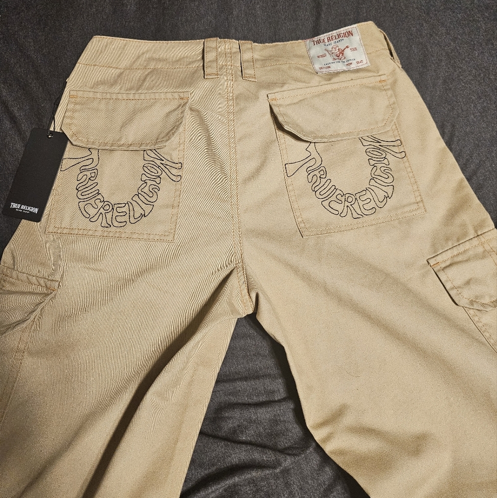 True Religion Tan Cargo Pans